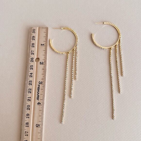 Diamond hoop earrings S825 - Picture 3 of 3